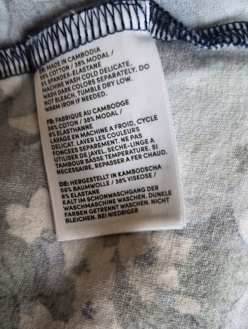 Lands' End Navy and Light Blue Floral Shirt - Picture 3 of 3